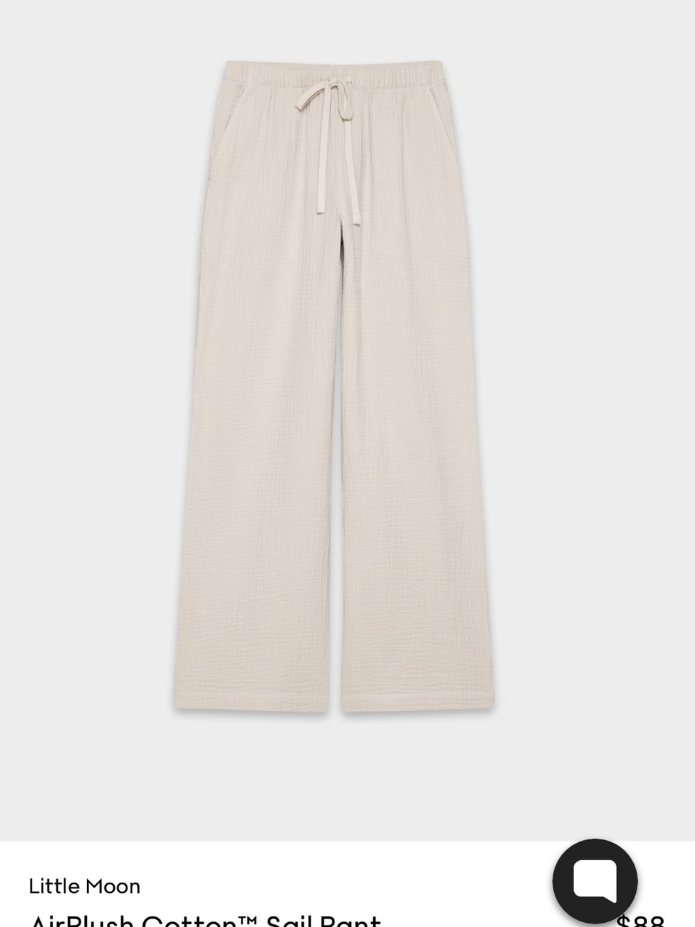 Aritzia Little Moon Women's Sail Cotton Wide-Leg Pants — Cream